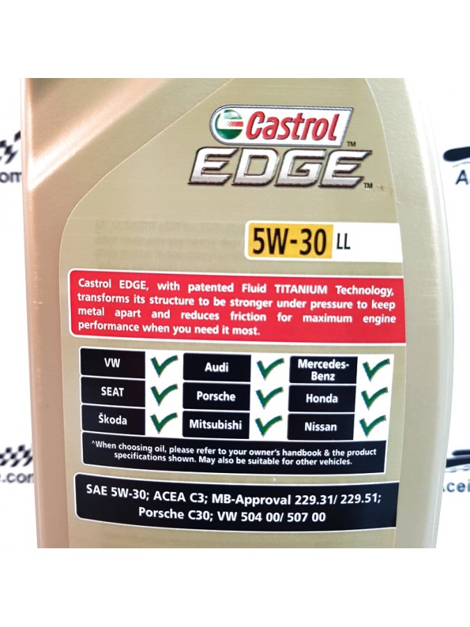 ACEITE CASTROL EDGE 5W30 LL 1 LITRO