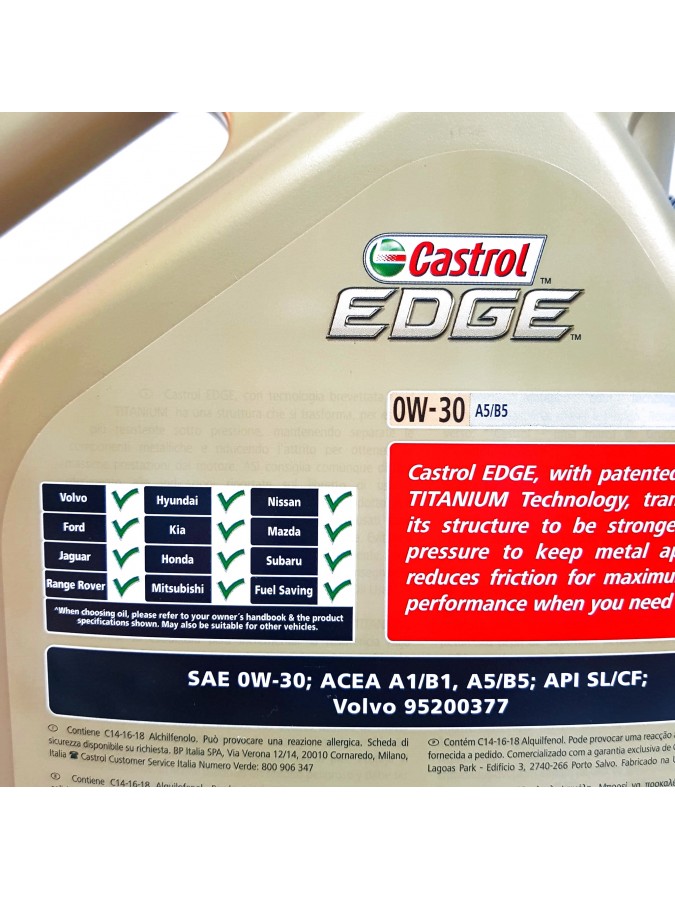 ACEITE CASTROL EDGE 0W30 A5/B5 4 LITROS